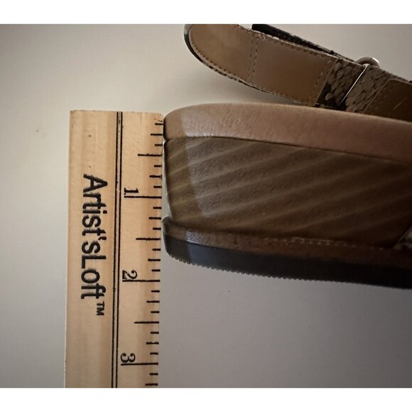 DR. SCHOLLS Freeform Tan Black Snake Animal Print Low Heel Sandals SIZE 7.5M - Picture 6 of 8